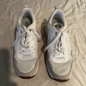 Skechers Million Air White/Tan Wedge Sneaker